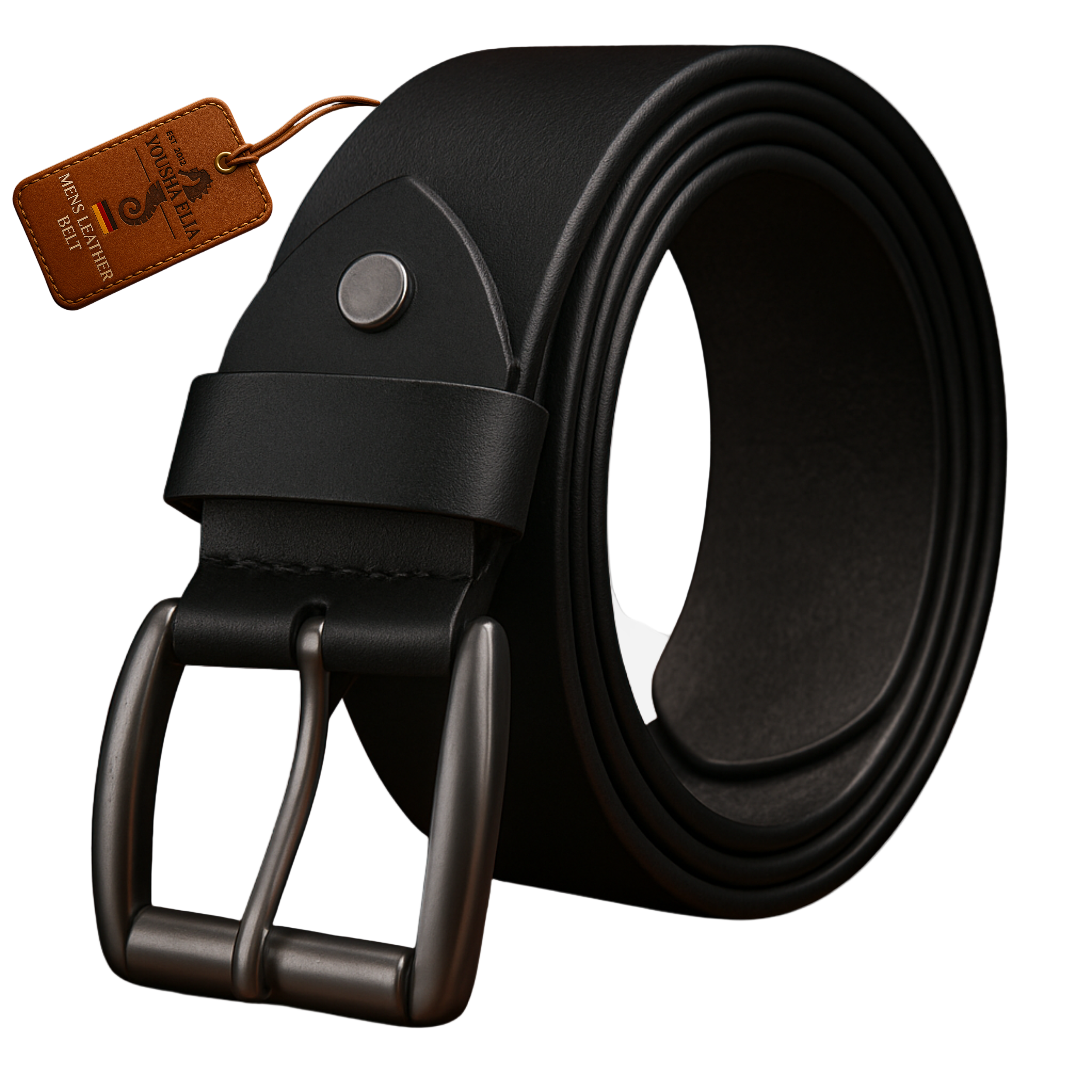 Black-leather-handmade-belt